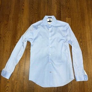 Tommy Hilfiger Slim Fit Button Down Collard Shirt - Blue - Small 14.4 - 32/33